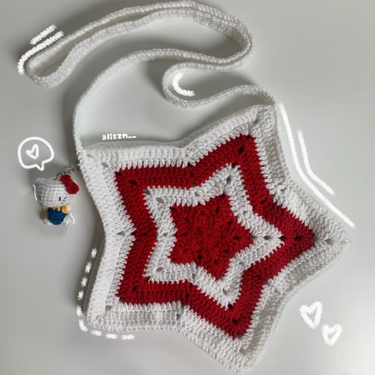 Sac en étoile blanc et rouge